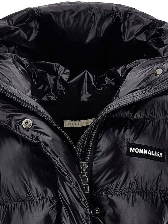 Παιδικό Casual Μπουφάν Αμάνικο με Κουκούλα Black