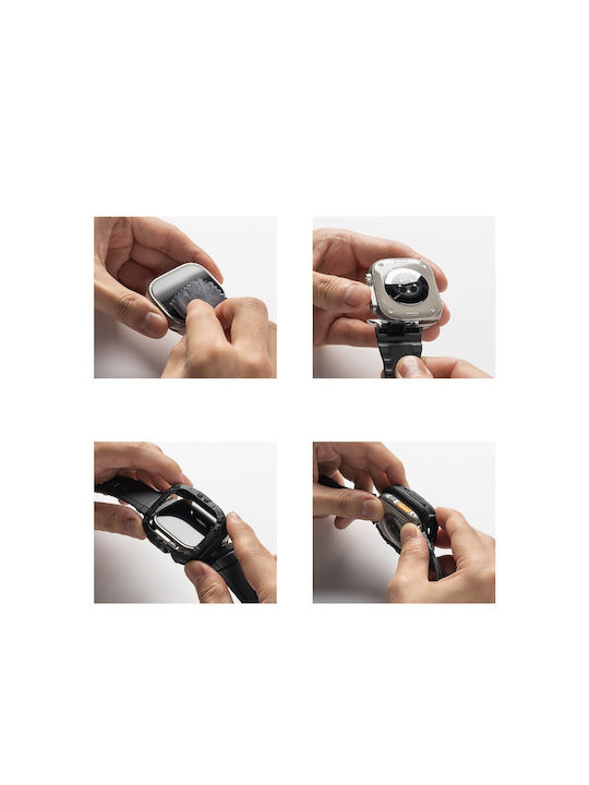 Ringke Fusion-X Guard & Strap Πλαστική Θήκη με Λουράκι σε Λευκό χρώμα για Apple Watch Ultra 2, Apple Watch Ultra 1