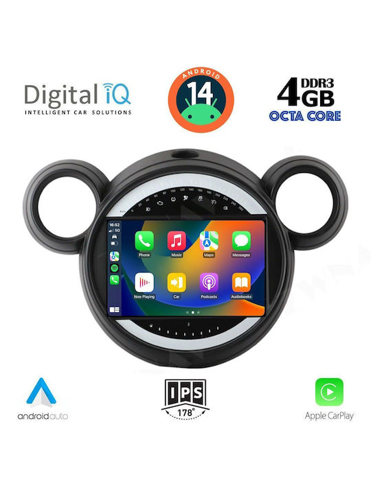 Digital IQ Car Audio System for Mini Countryman / Paceman (Bluetooth/USB/AUX/WiFi/GPS/Apple-Carplay/Android-Auto) with Touch Screen 9"