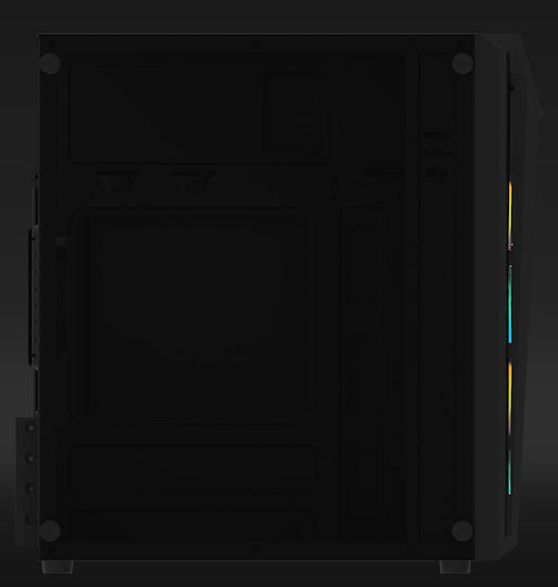 Aqirys Bellatrix PRO Mini Tower Computer Case with Window Panel and RGB Lighting Black
