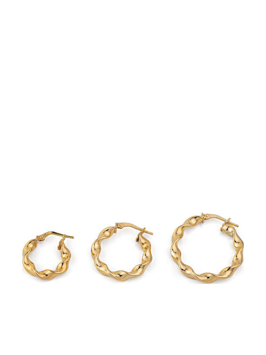 George Art Jewels Σκουλαρίκια Κρίκοι από Ασήμι Επιχρυσωμένα