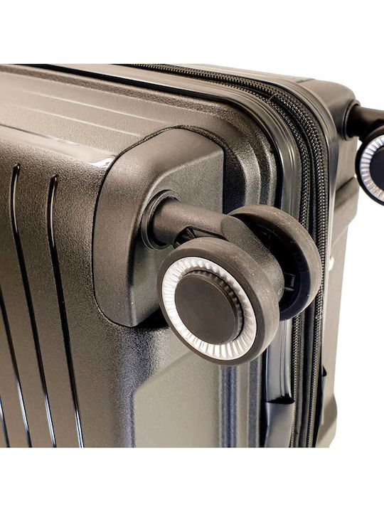 Bartuggi Cabin Hard Travel Suitcase Black with 4 Wheels Height 56cm