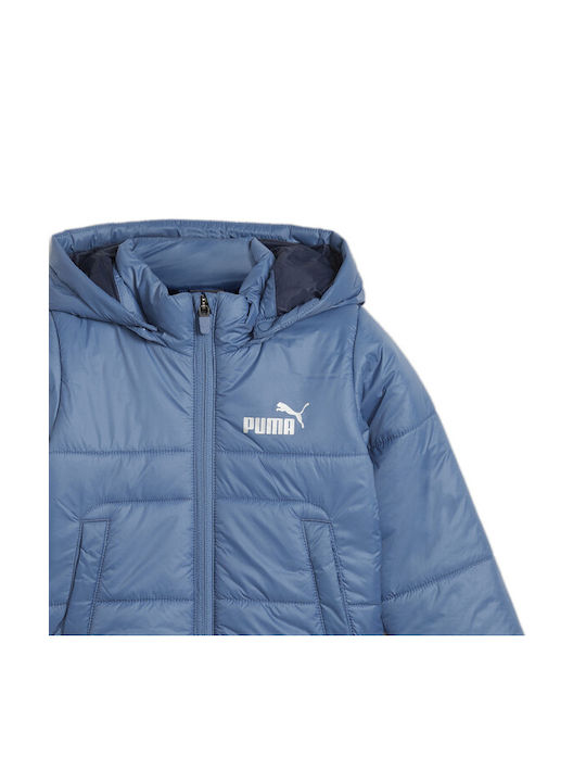 Puma Kids Quilted Jacket Short with Hood Blue Horizon Minicats