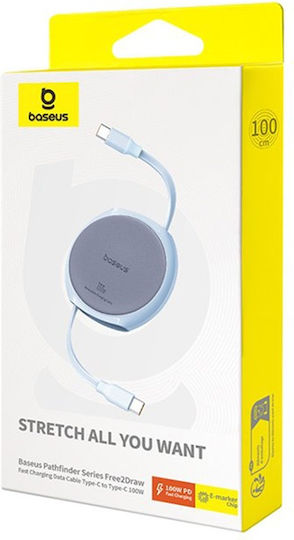 Baseus Ausziehbares USB 2.0 Kabel USB-C männlich - USB-C 100W PD Blau 1m P10368400311-00