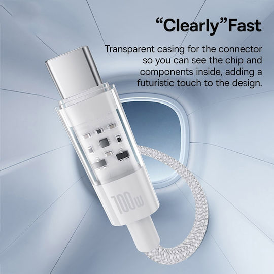 Baseus Ladekabel USB 2.0 USB-C männlich - USB-C 100W PD Weiß 1m