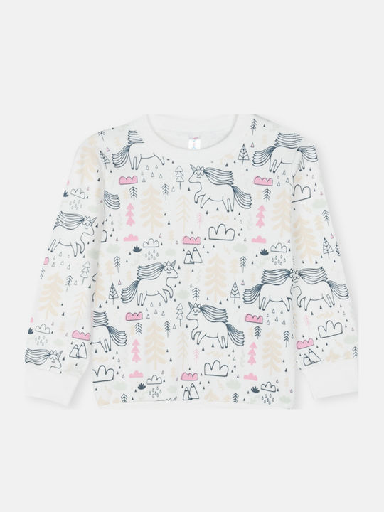 Joyce Kinder Schlafanzug Winterlich white Unicorn