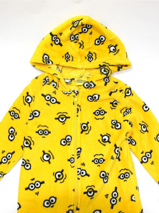 Minions Детска цяла пижама Зимна Поларена Yellow