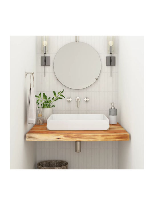 vidaXL Rectangular Bathroom Vanity Unit made of Solid Wood Beech - Brown 60x60x2.5cm 370258 1pcs