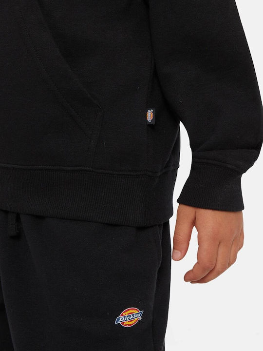 Kids Sweatshirt with Hood and Pockets Fleece Lining Black