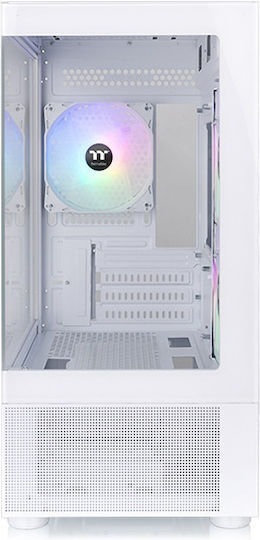 Thermaltake View 170 TG Gaming Micro Tower Κουτί Υπολογιστή με Πλαϊνό Παράθυρο και RGB Φωτισμό Λευκό