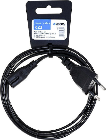 iBox Euro - IEC C7 Cable 1.5m Μαύρο IKZ3