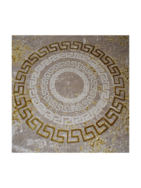 Saray Home Teppich Rechteckig Synthetisch,Polyester/Cotton/Leather mit Fransen Cream-gold
