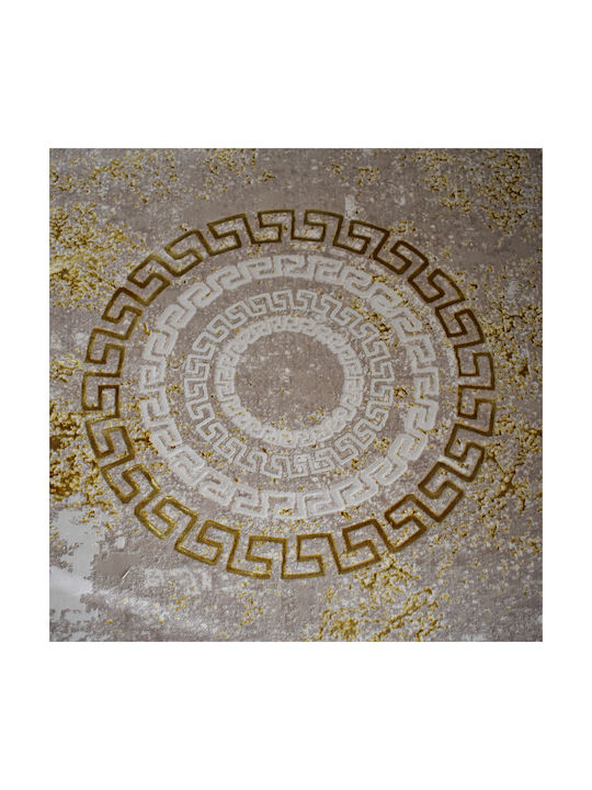 Saray Home Teppich Rechteckig Synthetisch,Polyester/Cotton/Leather mit Fransen Cream-gold