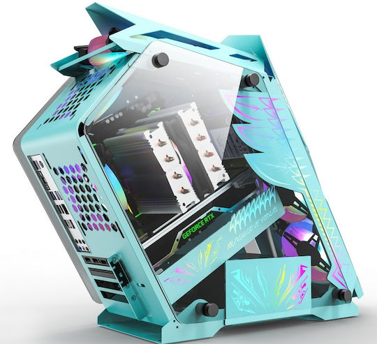 ProGaming Hercule Gaming Midi Tower Κουτί Υπολογιστή με ARGB Φωτισμό Μπλε