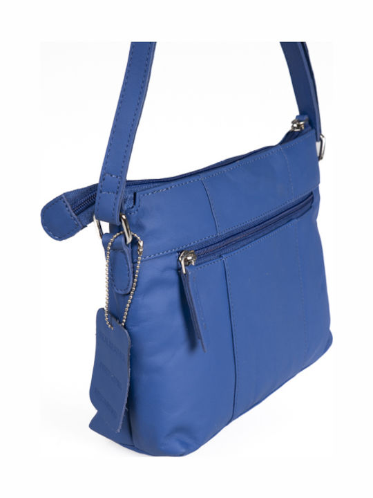 Leder Damentasche Umhängetasche Blau