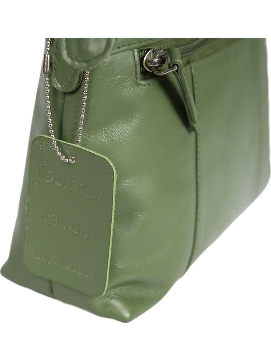 Leder Damentasche Schultertasche Grün