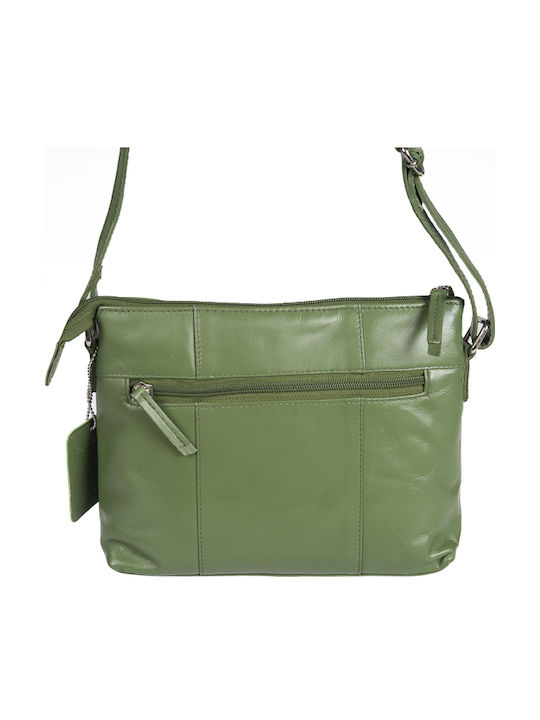 Leder Damentasche Schultertasche Grün