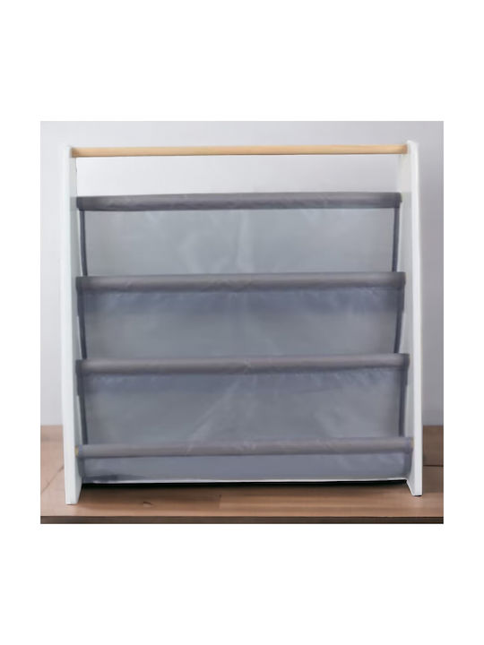 Bibliotecă Din Lemn Gri Pentru Pardoseală 60x25x60cm