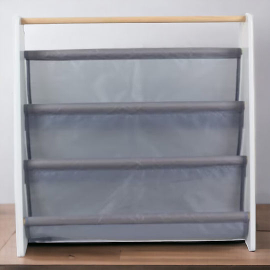 Подова Дървена Сива Библиотека 60x25x60см
