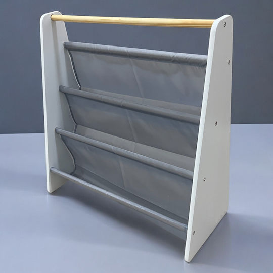 Подова Дървена Сива Библиотека 60x25x60см