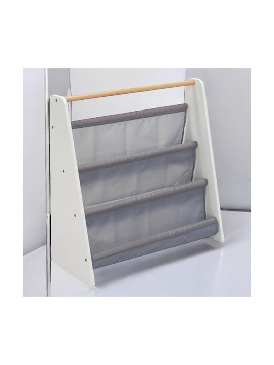 Bibliotecă Din Lemn Gri Pentru Pardoseală 60x25x60cm
