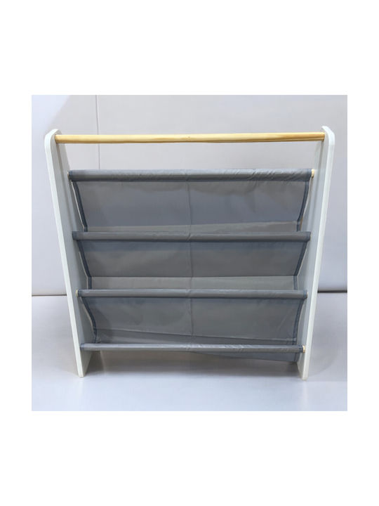 Bibliotecă Din Lemn Gri Pentru Pardoseală 60x25x60cm