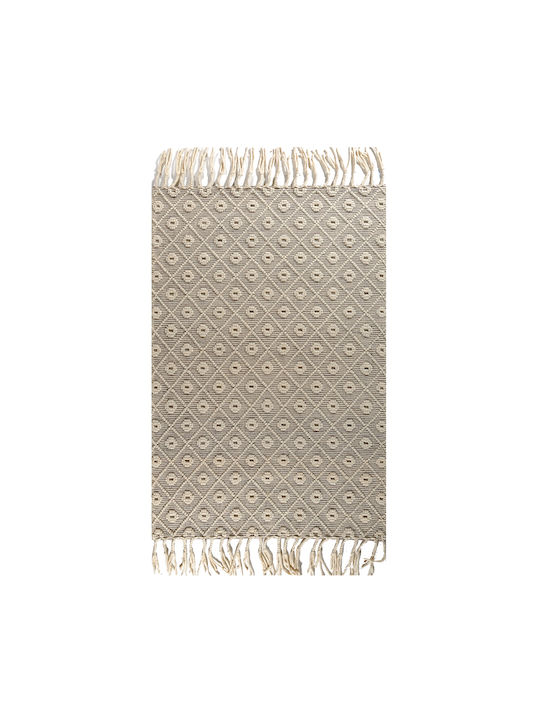 Tzikas Carpets Nomad 55156-060 Χειροποίητο Χαλί Διάδρομος Μάλλινο με Κρόσια Μπεζ 80x150cm