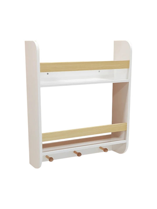 Детски Рафт За Стена Бял 50x15x60см