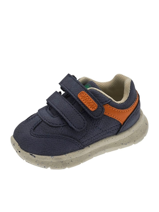 First Steps Παιδικά Sneakers Ανατομικά με Σκρατς Μπλε