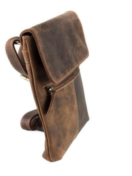 Leather Men's Bag Shoulder / Crossbody Tabac Brown