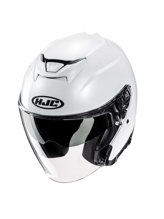 HJC I31 Solid Pearl White Κράνος Μηχανής Jet ECE 22.06 1500gr με Sunvisor