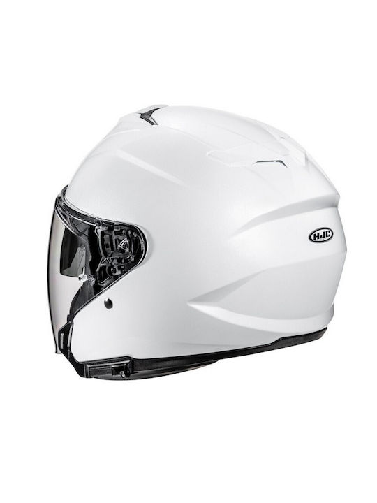 HJC I31 Solid Pearl White Κράνος Μηχανής Jet ECE 22.06 1500gr με Sunvisor