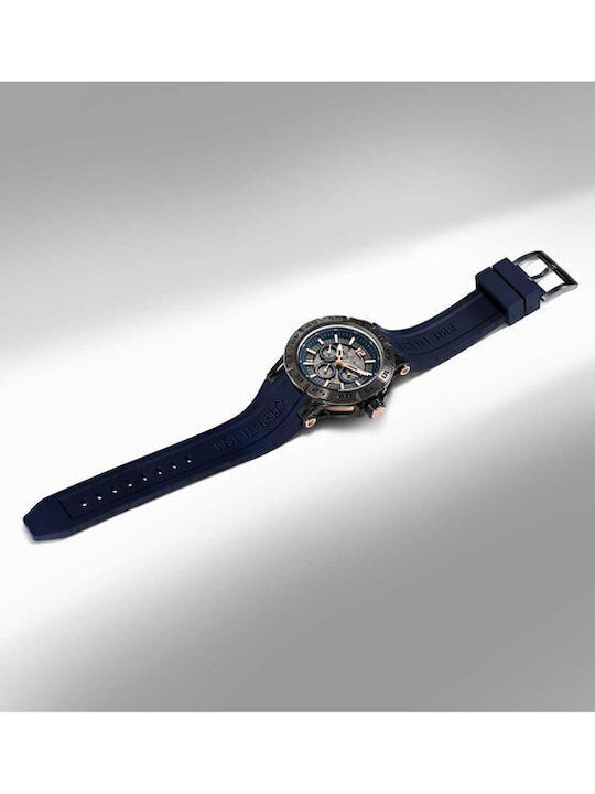 Cerruti Velletri Herrenuhr Batterie mit Blau Kautschukarmband