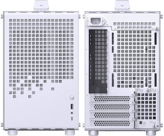 Jonsplus Z20 Gaming Mini Tower Κουτί Υπολογιστή με Πλαϊνό Παράθυρο Λευκό