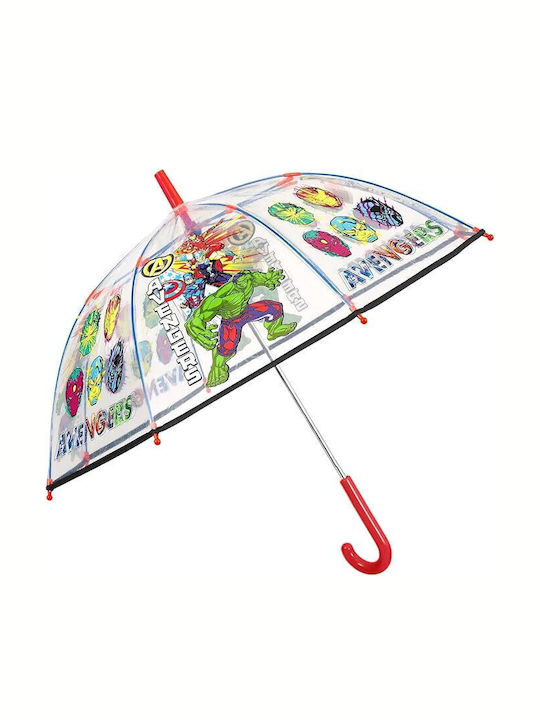 Perletti Kids Curved Handle Auto-Open Umbrella Transparent