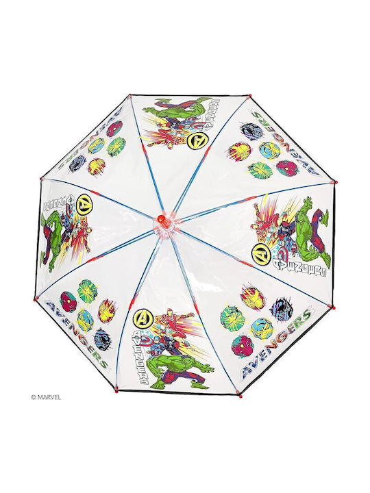 Perletti Kids Curved Handle Auto-Open Umbrella Transparent