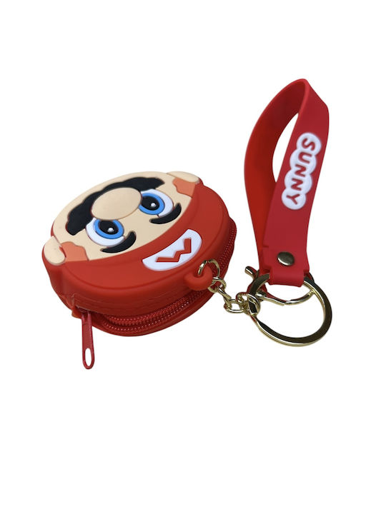 Kids' PVC Wallet Mario Bros Red Zipper 7cm