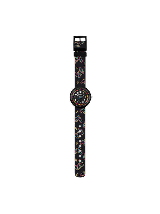 Tikkers Kids Analog Watch with Silicone Strap Black