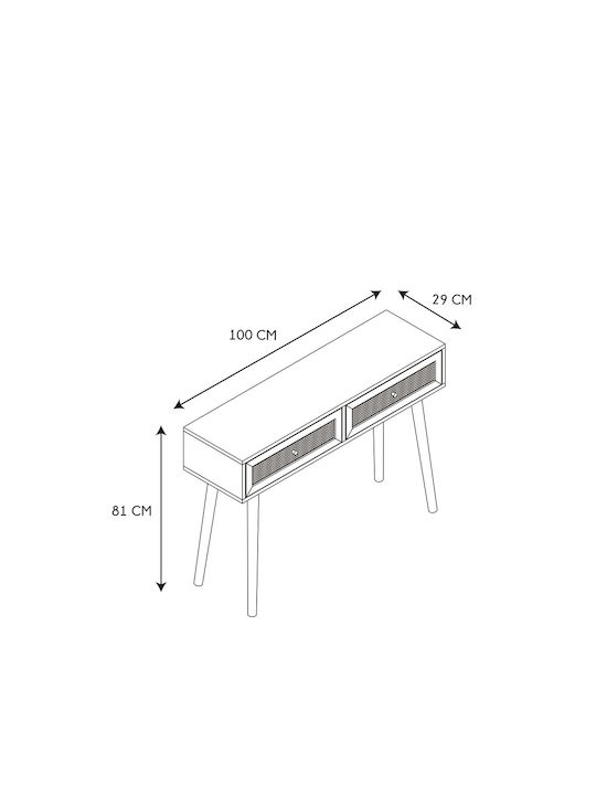 Bali Konsole Holz mit Spiegel Ξύλου L100xB39xH81cm