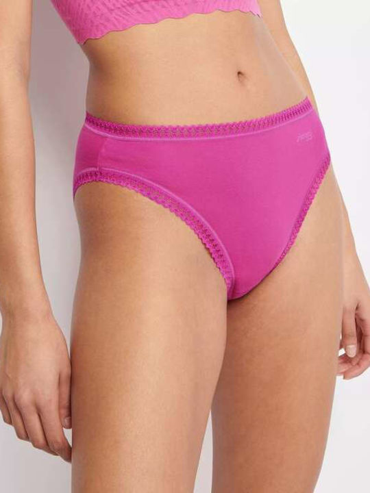 Βαμβακερά Women's Slip 3Pack Fuchsia, Red, Print
