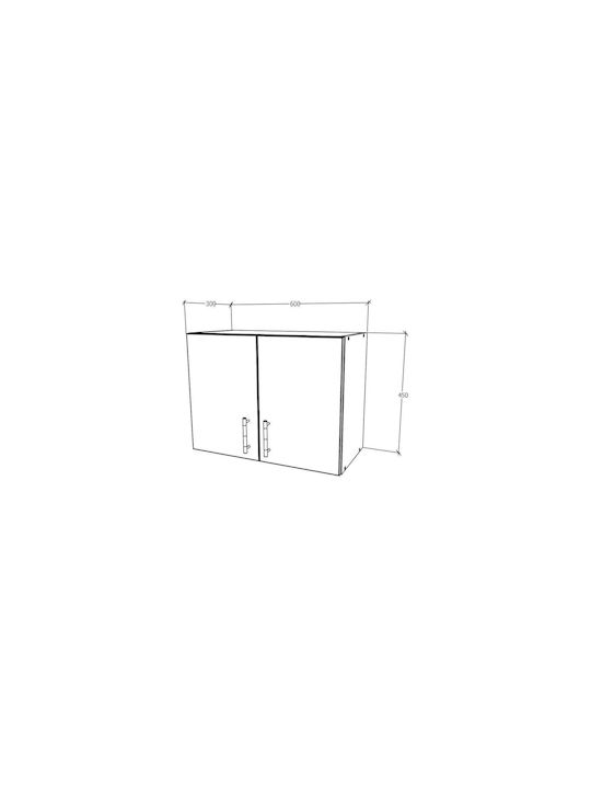 Corp Cabinet Wall Glossy White/white 60x30x45pcs