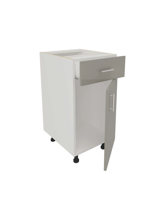 Corp Επιδαπέδιο Ντουλάπι με Πάγκο Εργασίας Glossy Grey/white 40x50x80εκ.