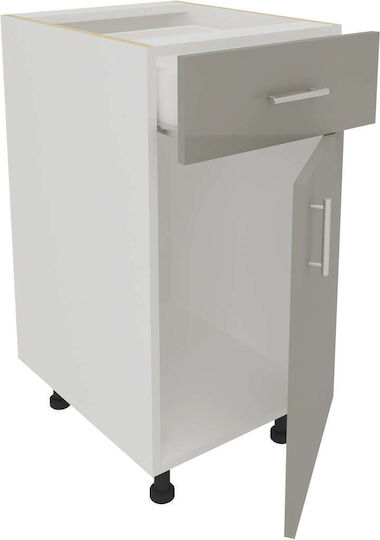 Corp Dulap de podea cu Blat de Lucru Glossy Grey/white 40x50x80buc