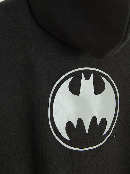 Kids Cardigan Sweatshirt with Hood Black