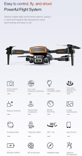 XLURC Xlurc Lc50 Foldable Drone Mini 2.4 GHz with 480p Camera and Controller