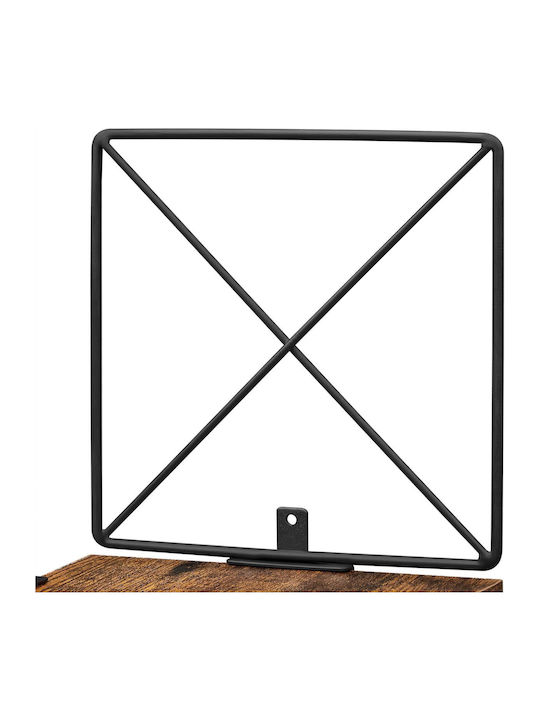 Γωνιακό Ράφι Τοίχου Rustic Brown and Black 20x20x128εκ.