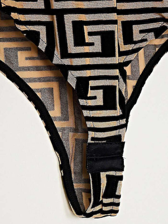 Bodysuit Camel/Black
