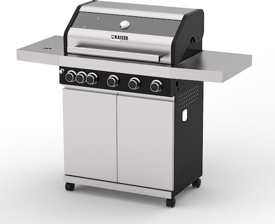 Kaiser Profi Gasgrill Rost 61cmx41cmcm mit 5 cm 15kW und Seitenbrenner