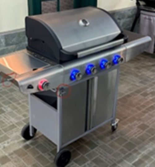 Campfire Gasgrill Rost 63cmx40cmcm mit 4 cm 3.2kW und Seitenbrenner