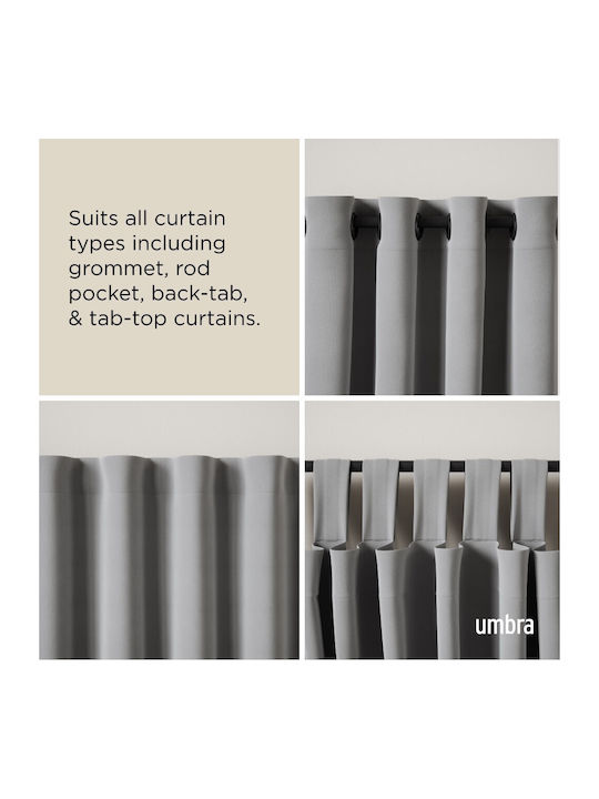 Umbra Extendable Metallic Curtain Pole Twilight Double Double with Rod Φ19mm 76-213cm Metallic